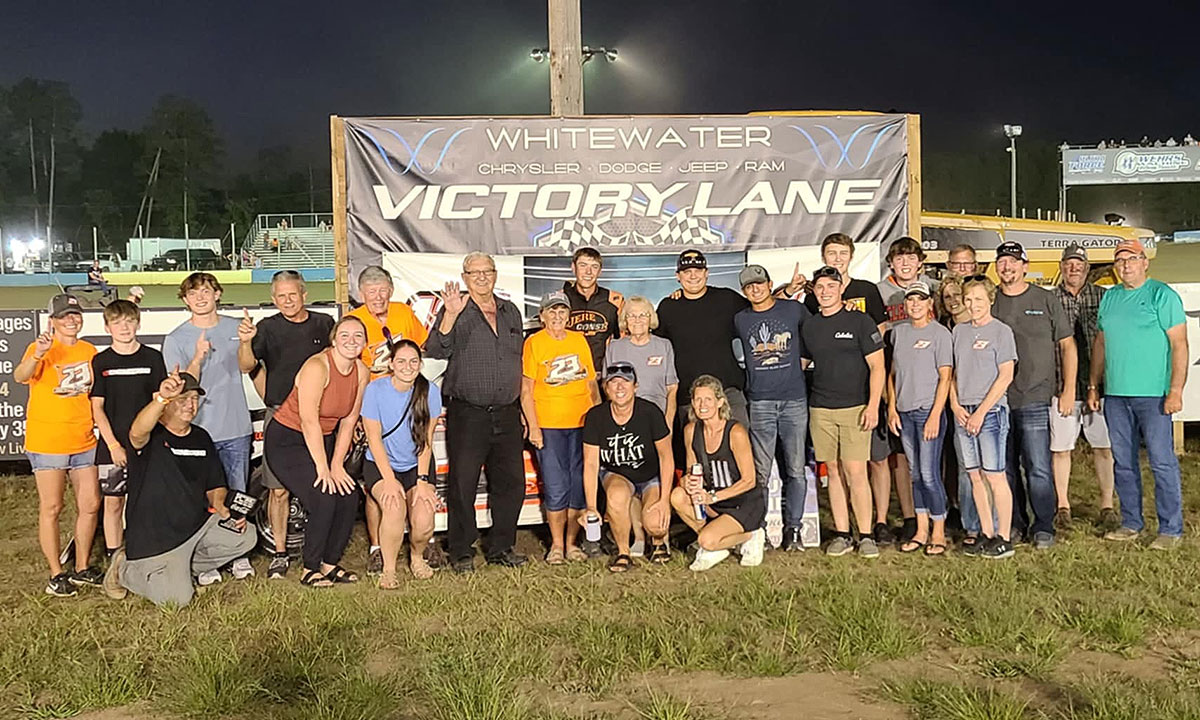 Brayden Gjere won the Centerville Welding & Repair USRA Stock Carl main event.